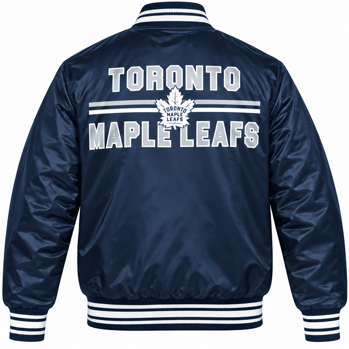 Toronto Maple Leafs NHL Heavyweight Satin Jacket Back View Main image