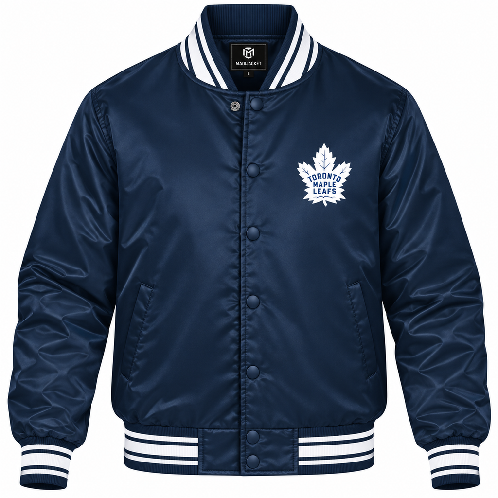 Toronto Maple Leafs NHL Heavyweight Satin Jacket Front View