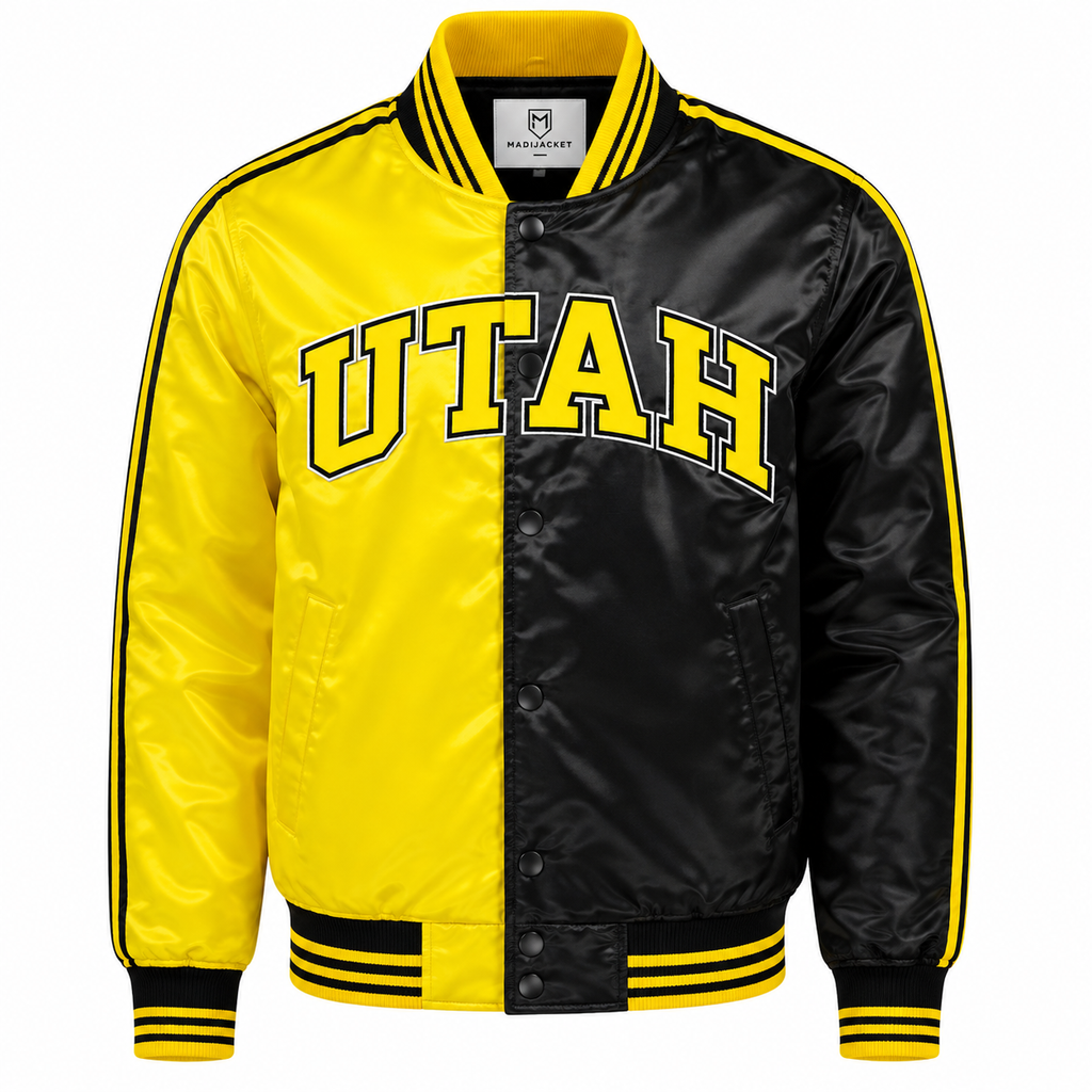 Utah Jazz Heavyweight Satin Fan Jacket with classic basketball-inspired styling