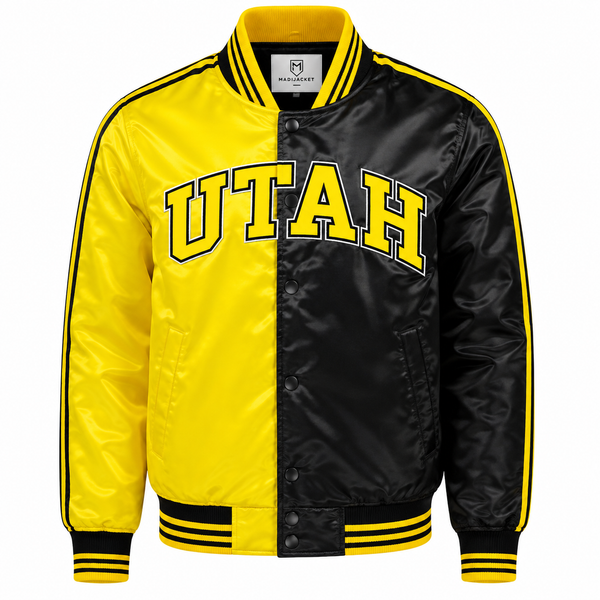 Utah Jazz Heavyweight Satin Fan Jacket with classic basketball-inspired styling