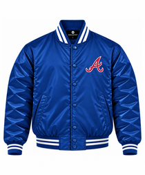 Atlanta Braves Blue Heavyweight Satin Jacket