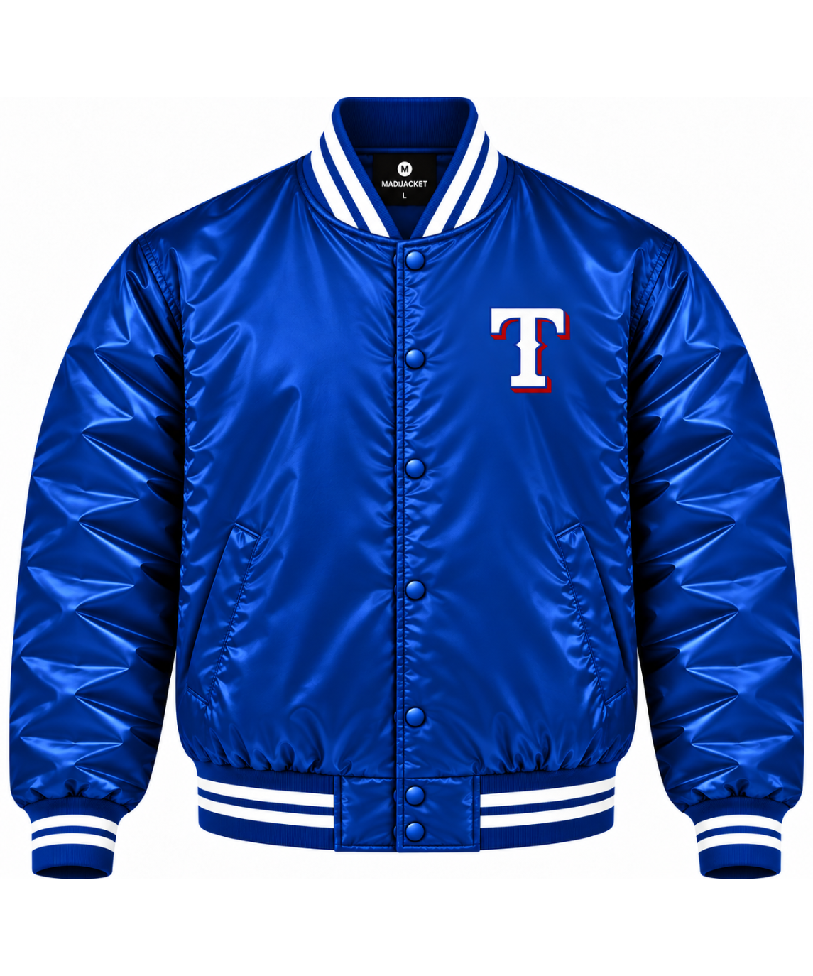 Texas Rangers Blue Heavyweight Satin Jacket Main image