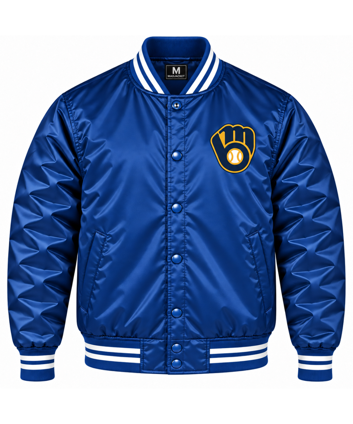 Milwaukee Brewers Blue Heavyweight Satin Jacket Main image