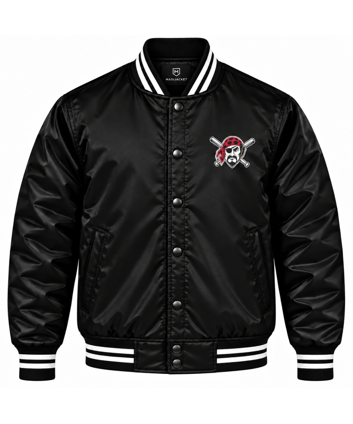 Pittsburgh Pirates Black Heavyweight Satin Jacket