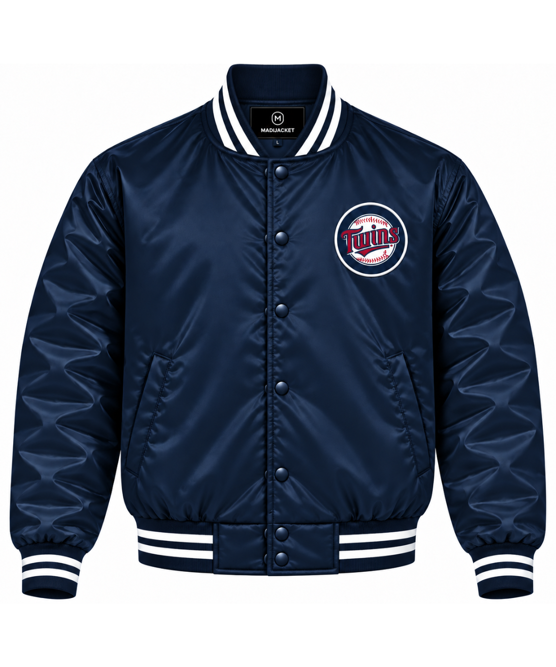 Minnesota Twins Navy Heavyweight Satin Jacket Main image