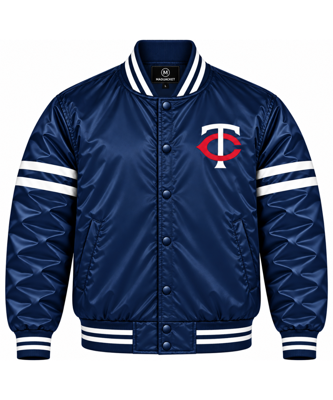 Minnesota Twins Stripe Sleeves Heavyweight Satin Jacket Main image