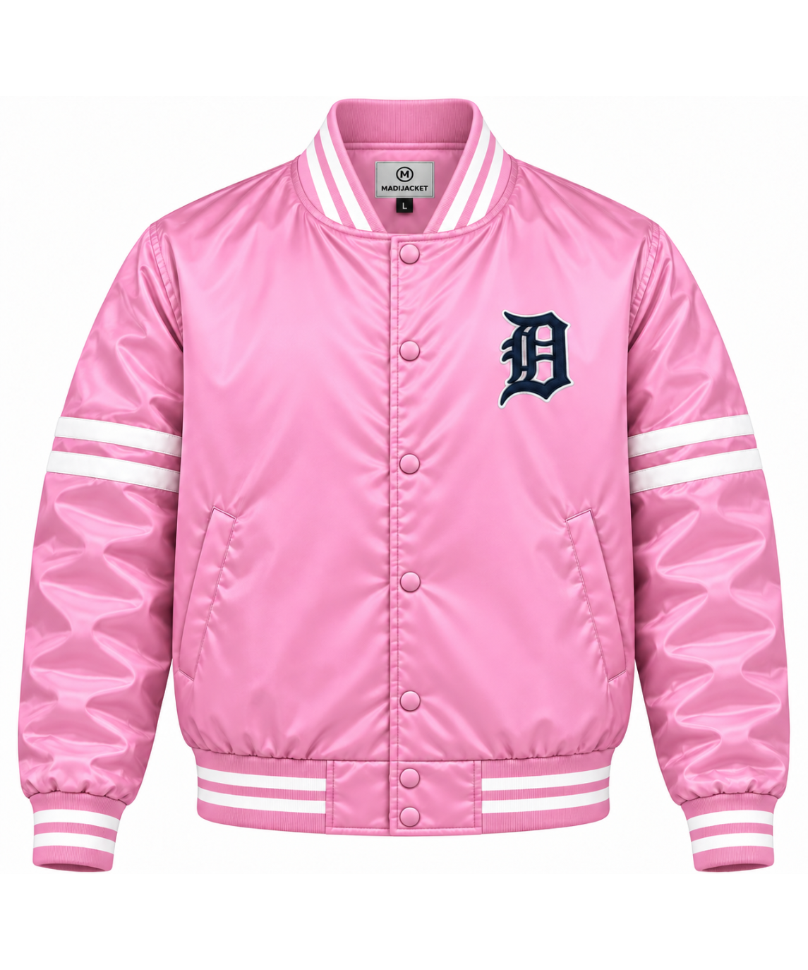 Detroit Tigers Stripe Sleeves Heavyweight Satin Jacket Main image