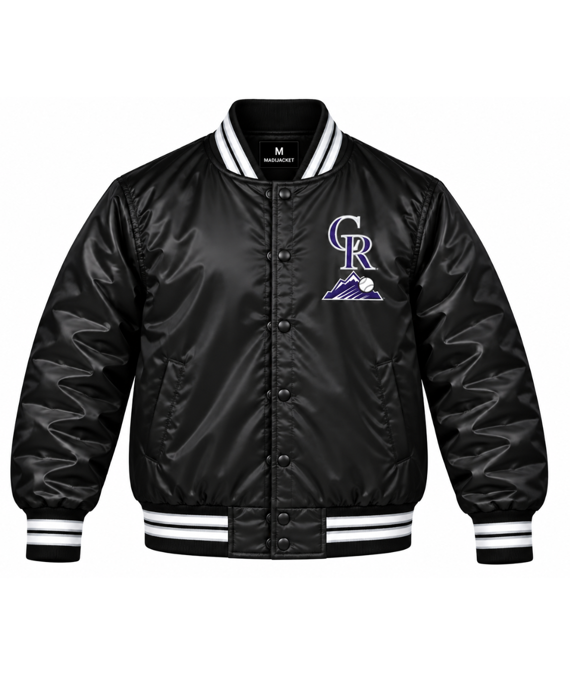 Colorado Rockies Black Heavyweight Satin Jacket Main image
