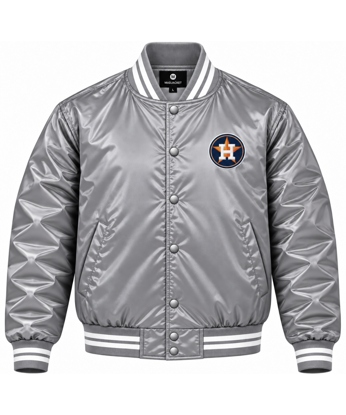 Houston Astros Gray Heavyweight Satin Jacket Main image