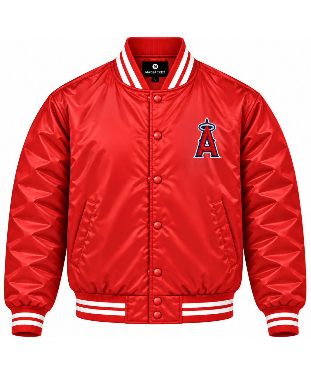 Los Angeles Angels Red Heavyweight Satin Jacket
