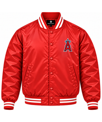 Los Angeles Angels Red Heavyweight Satin Jacket