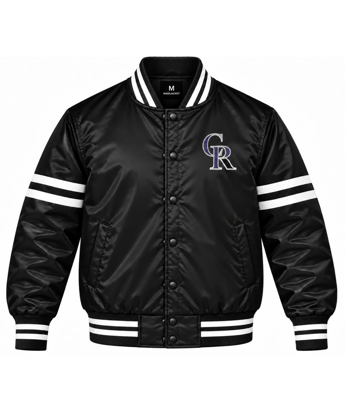 Colorado Rockies Stripe Sleeves Heavyweight Satin Jacket Main image