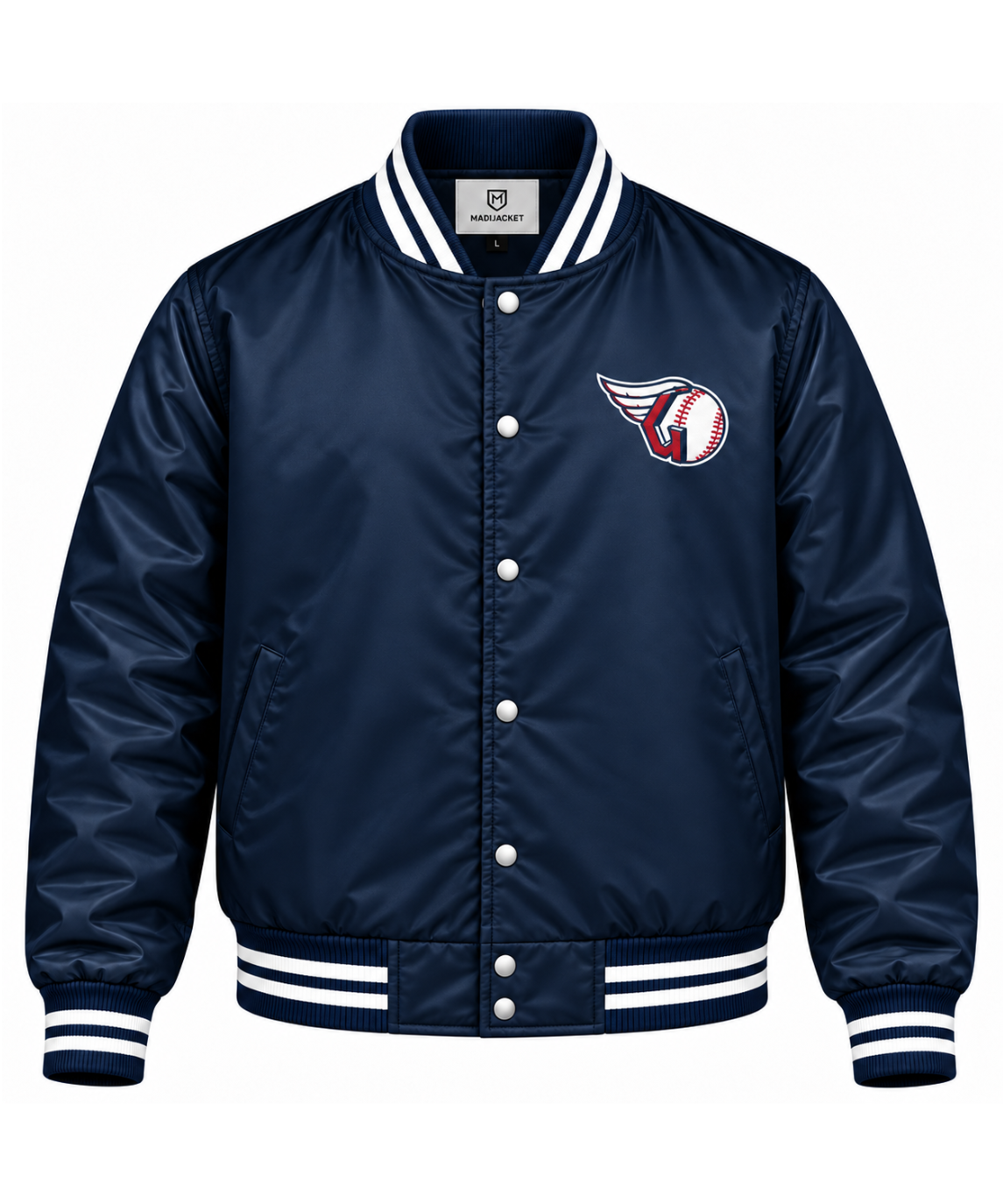 Cleveland Guardians Navy Heavyweight Satin Jacket Main image