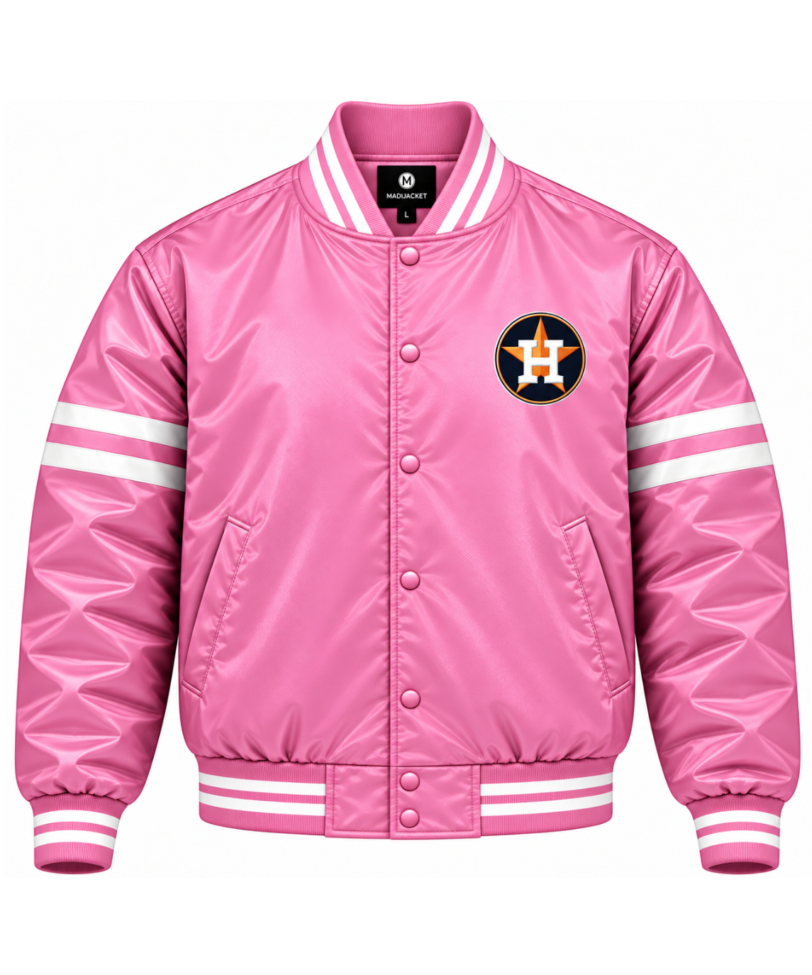 Houston Astros Stripe Sleeves Heavyweight Satin Jacket Main image