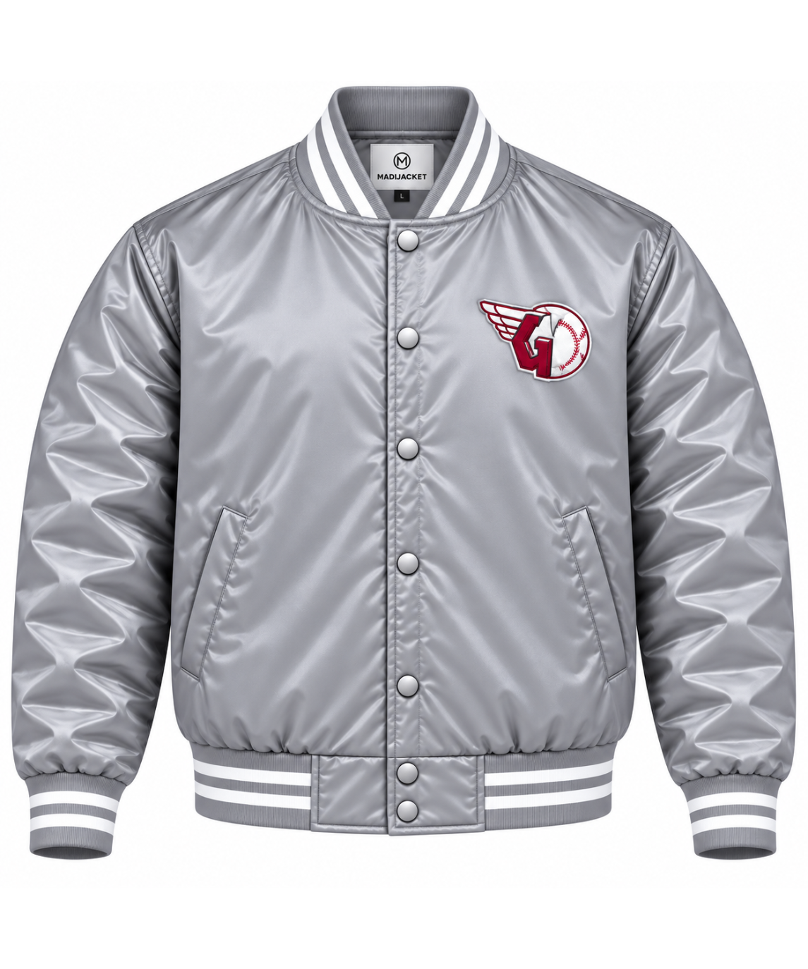 Cleveland Guardians Gray Heavyweight Satin Jacket Main image