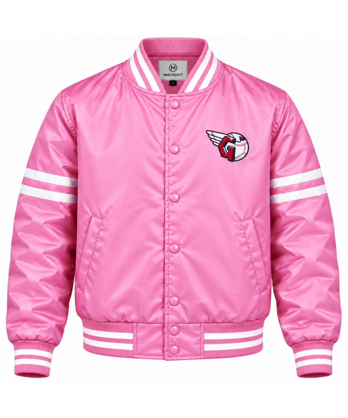 Cleveland Guardians Stripe Sleeves Heavyweight Satin Jacket Main image