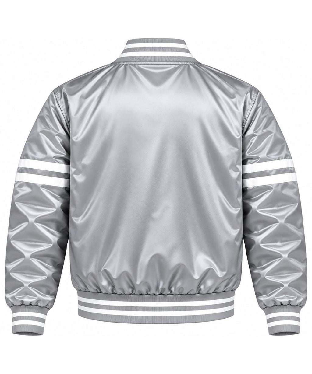 Kansas City Stripe Sleeves Heavyweight Satin Jacket