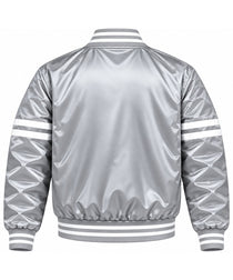 Kansas City Stripe Sleeves Heavyweight Satin Jacket