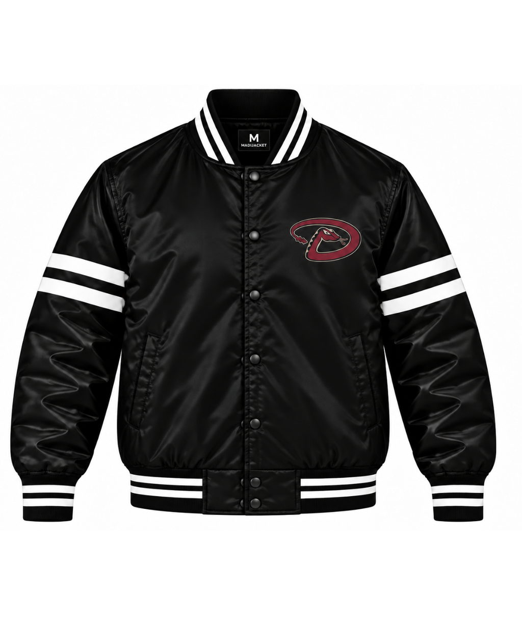 Arizona Diamondbacks Stripe Sleeves Heavyweight Satin Jacket
