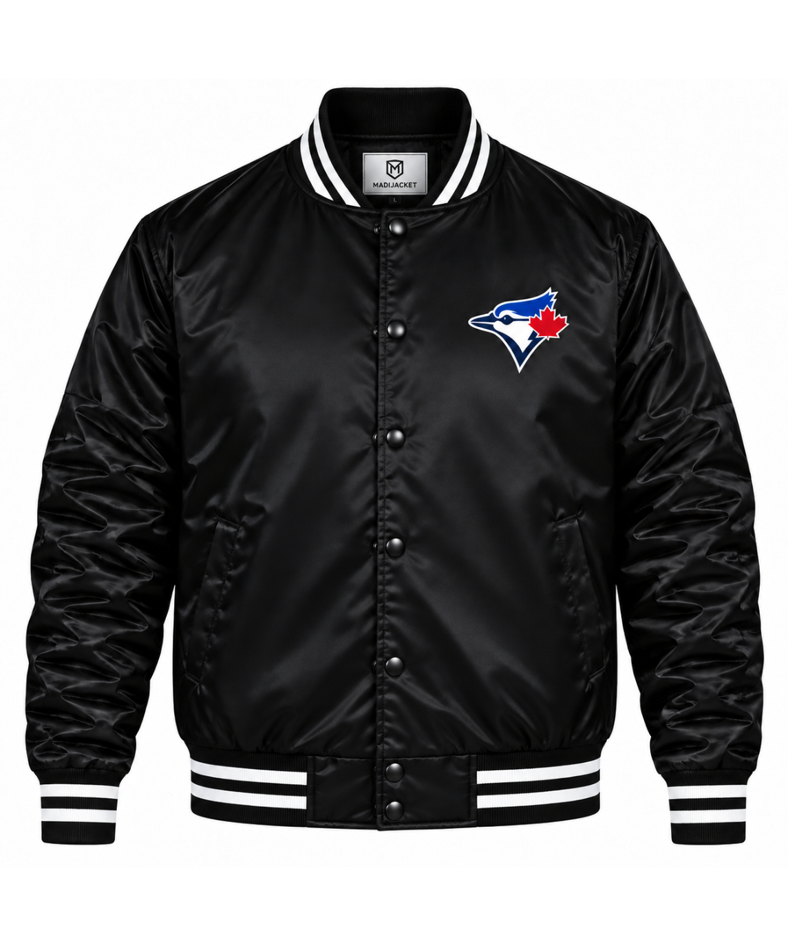 Toronto Blue Jays Black Heavyweight Satin Jacket Main image