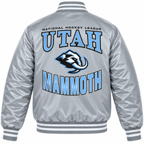 Utah Mammoth NHL Heavyweight Satin Jacket Back View