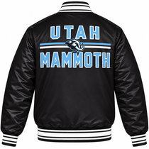 Utah Mammoth NHL Heavyweight Satin Jacket Back View
