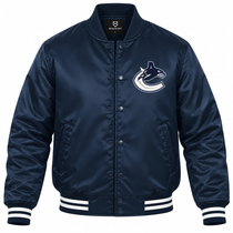 Vancouver Canucks NHL Heavyweight Satin Jacket Front View