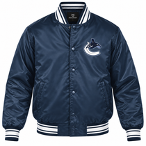 Vancouver Canucks NHL Heavyweight Satin Jacket Front View