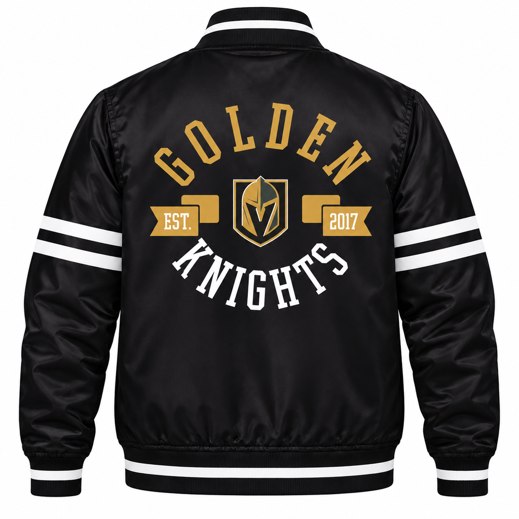 Vegas Golden Knights NHL Heavyweight Satin Jacket Back View