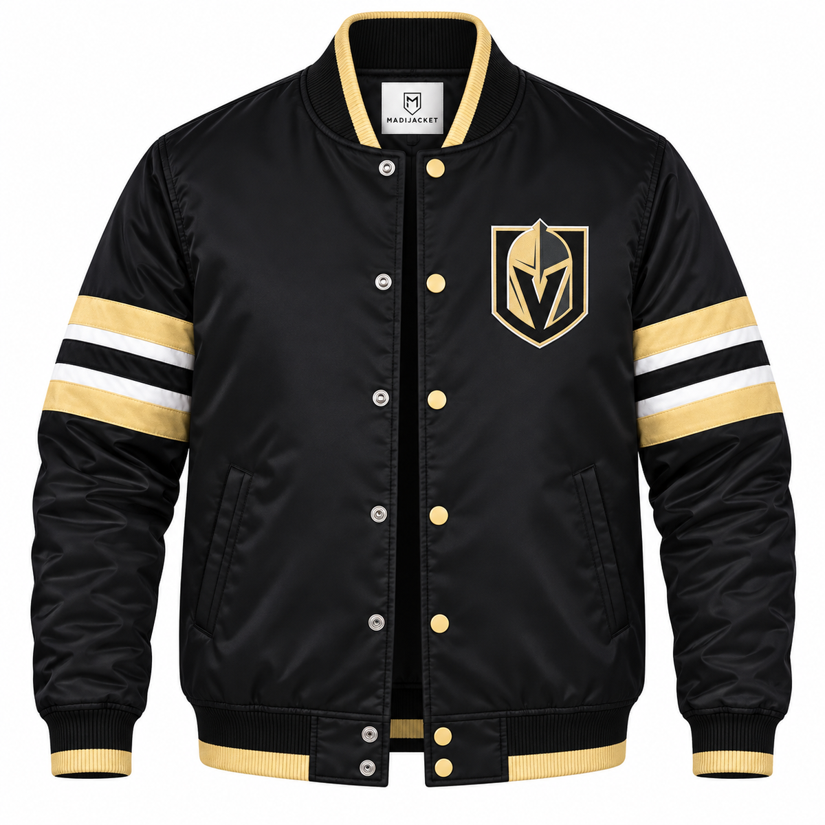 Vegas Golden Knights NHL Heavyweight Satin Jacket Front View