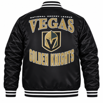 Vegas Golden Knights NHL Heavyweight Satin Jacket Black View