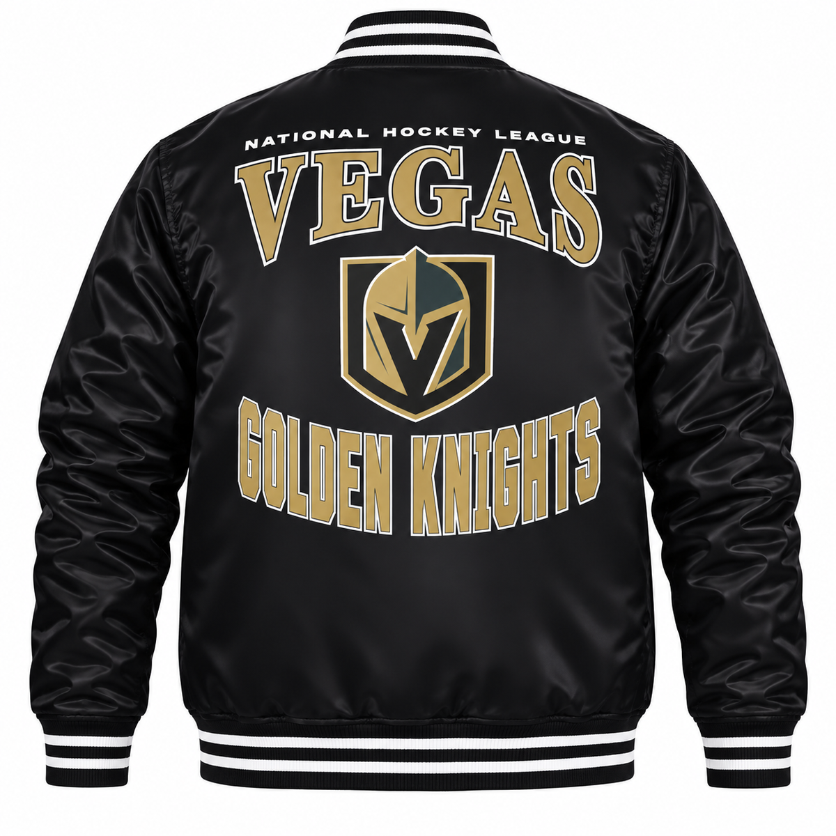 Vegas Golden Knights NHL Heavyweight Satin Jacket Black View
