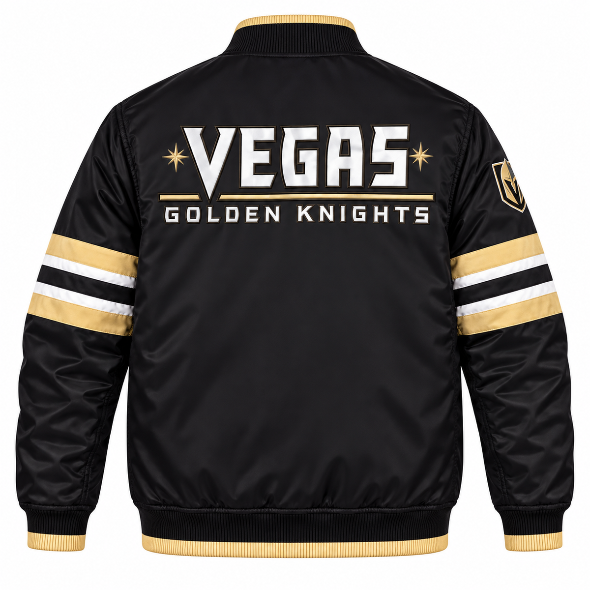 Vegas Golden Knights NHL Heavyweight Satin Jacket Back View
