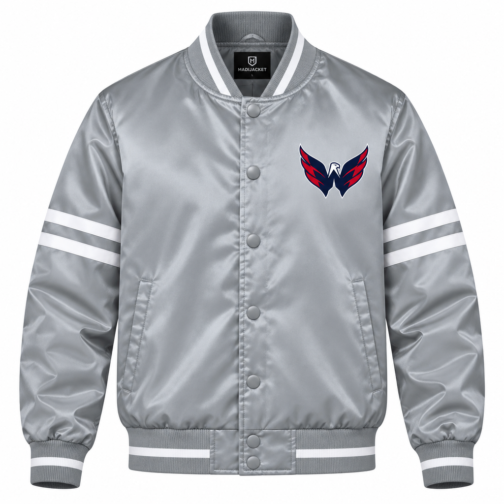 Washington Capitals NHL Heavyweight Satin Jacket Front View