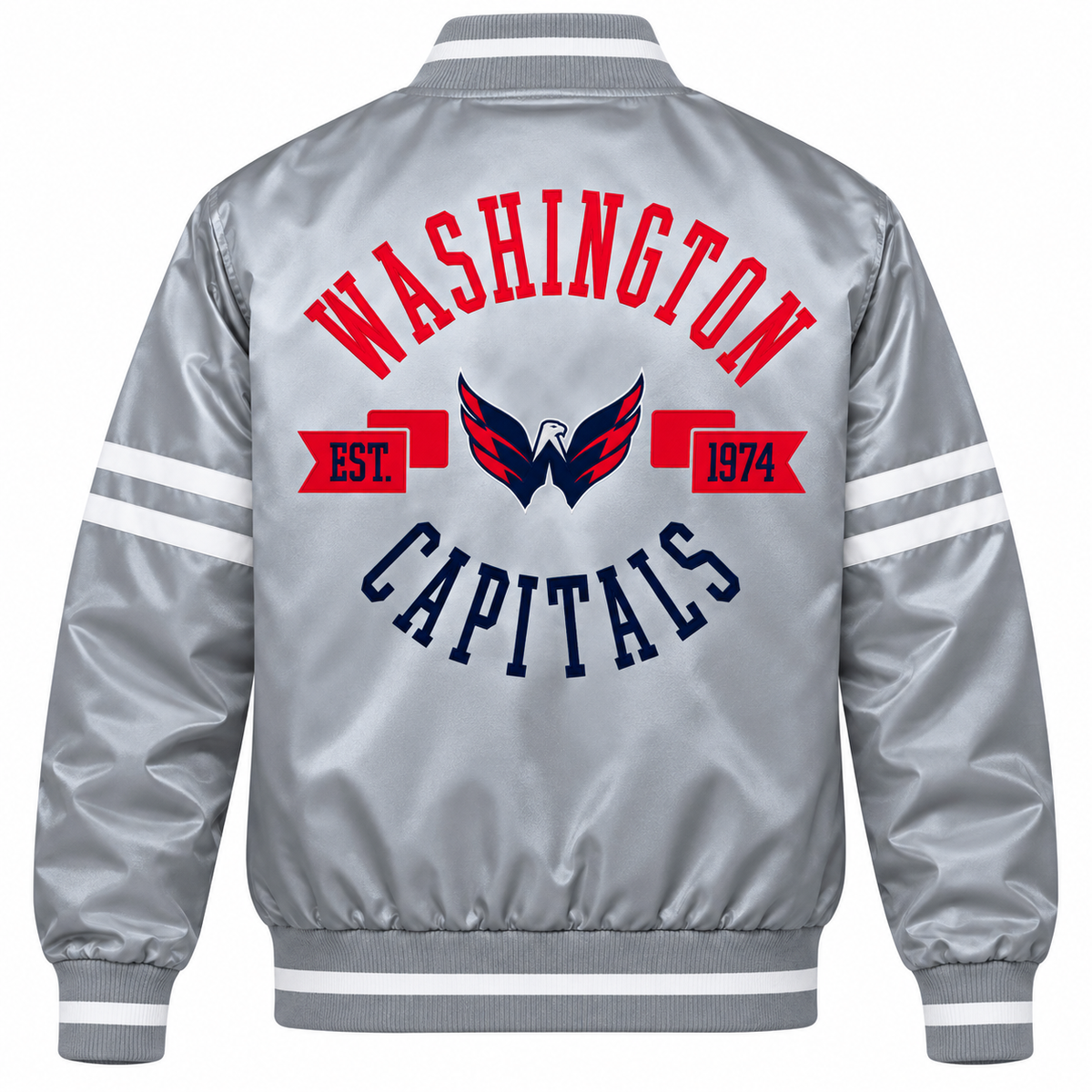 Washington Capitals NHL Heavyweight Satin Jacket Back View Main image