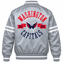 Washington Capitals NHL Heavyweight Satin Jacket Back View