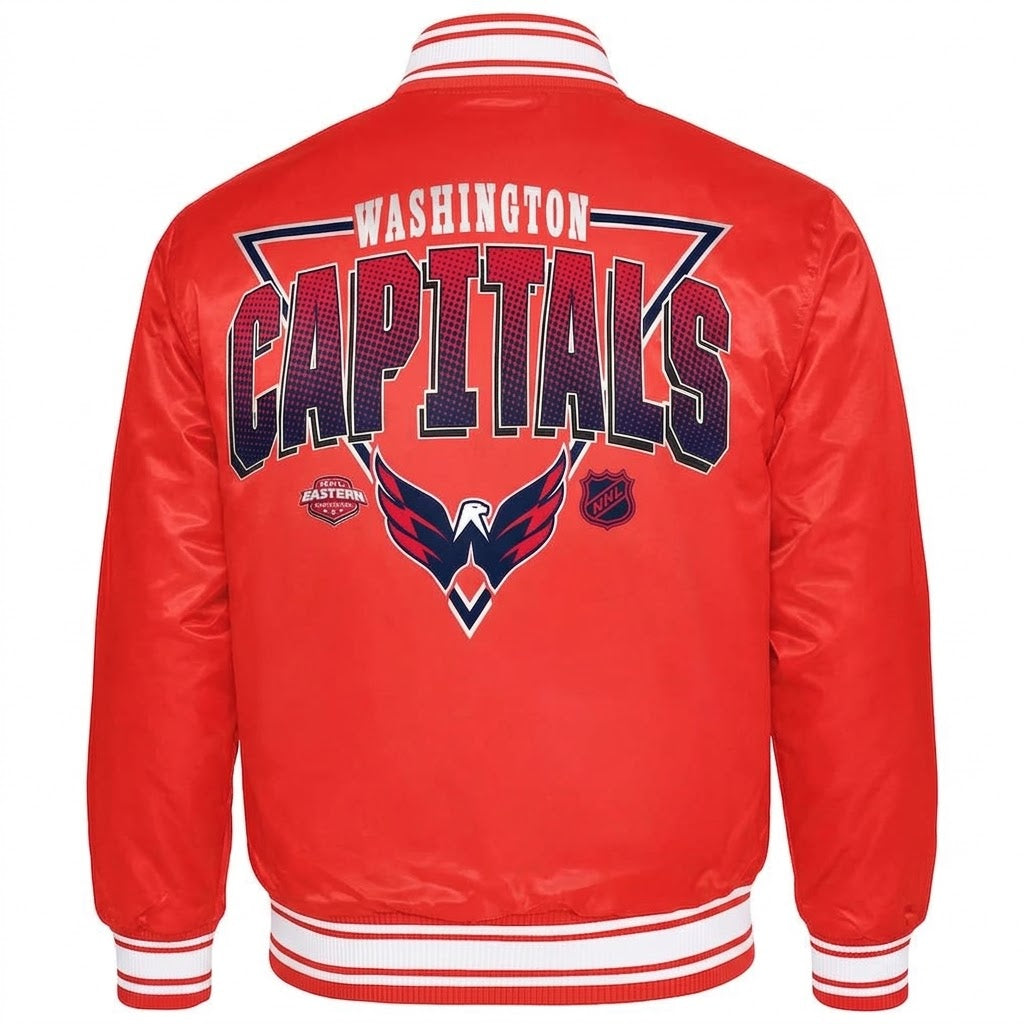 Washington Capitals NHL Heavyweight Satin Jacket Back View