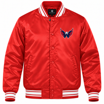 Washington Capitals NHL Heavyweight Satin Jacket Front View