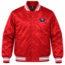 Washington Capitals NHL Heavyweight Satin Jacket Front View