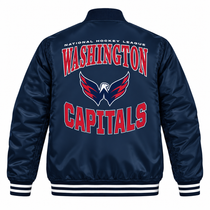 Washington Capitals NHL Heavyweight Satin Jacket Back View