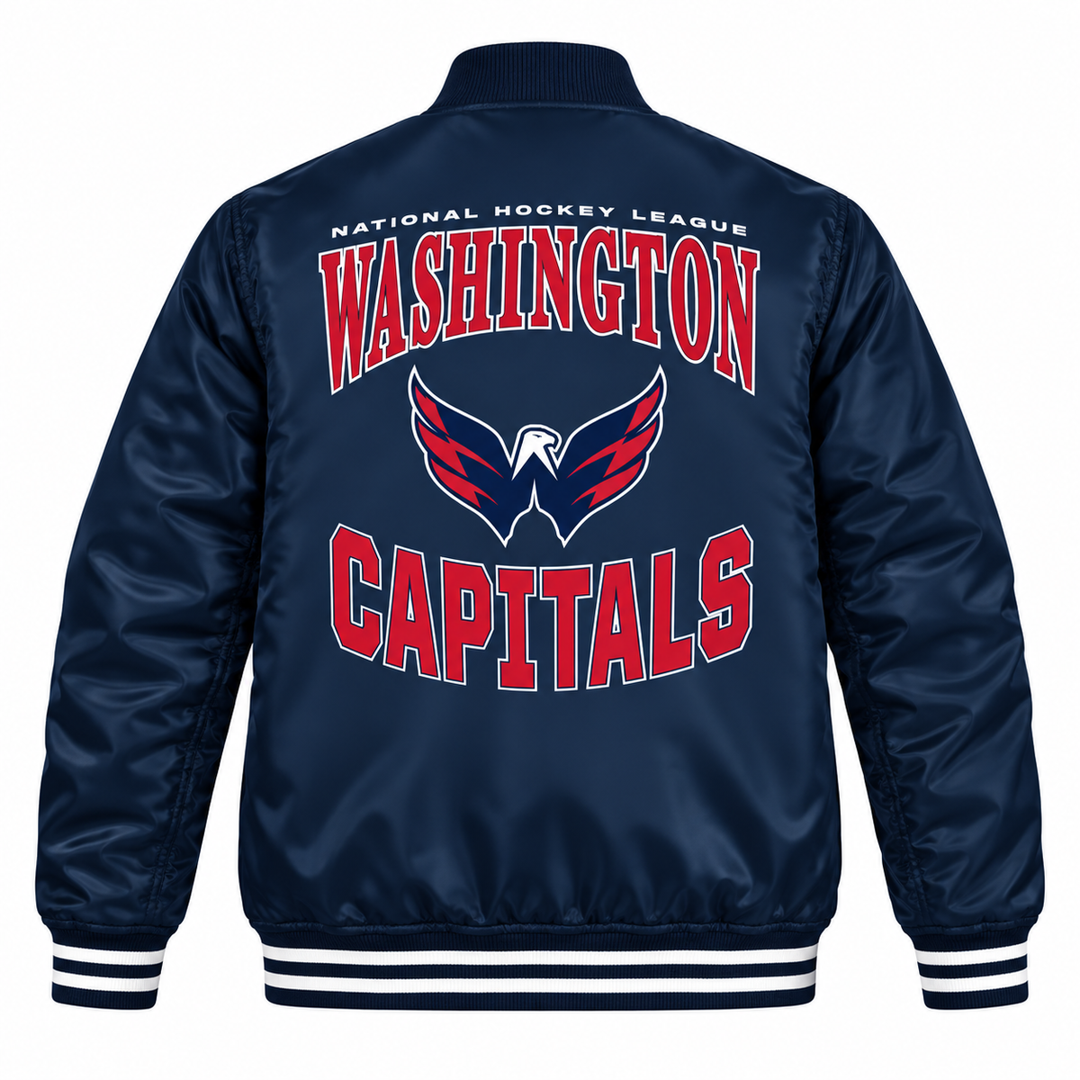 Washington Capitals NHL Heavyweight Satin Jacket Back View