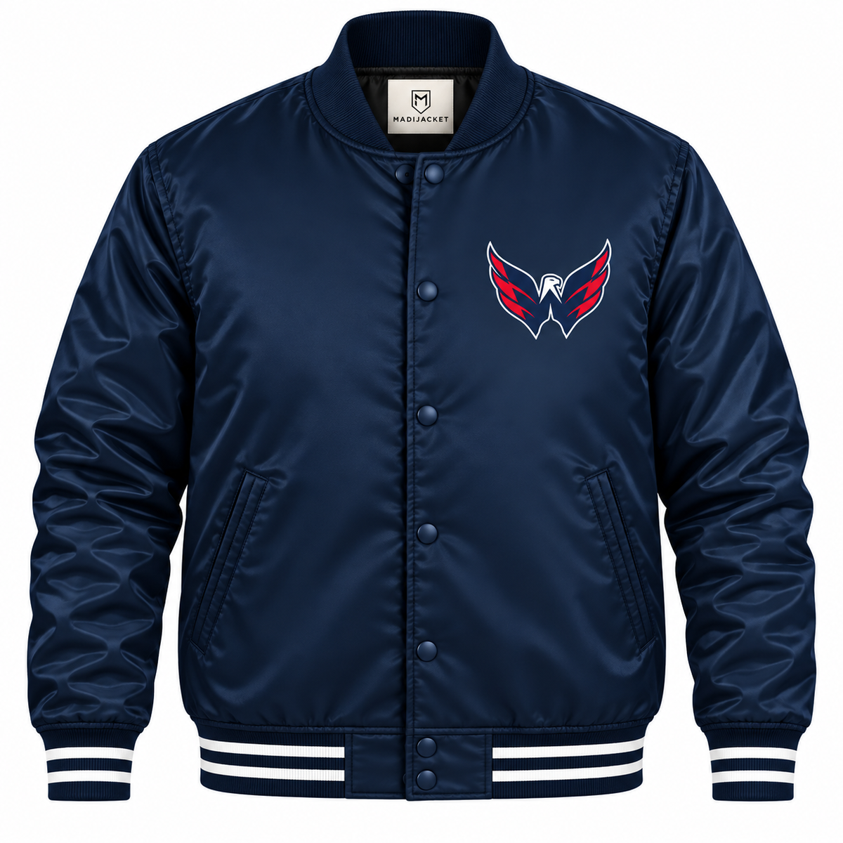 Washington Capitals NHL Heavyweight Satin Jacket Front View