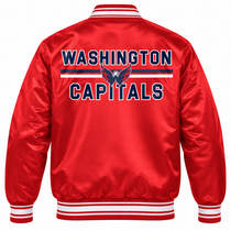 Washington Capitals NHL Heavyweight Satin Jacket Back View