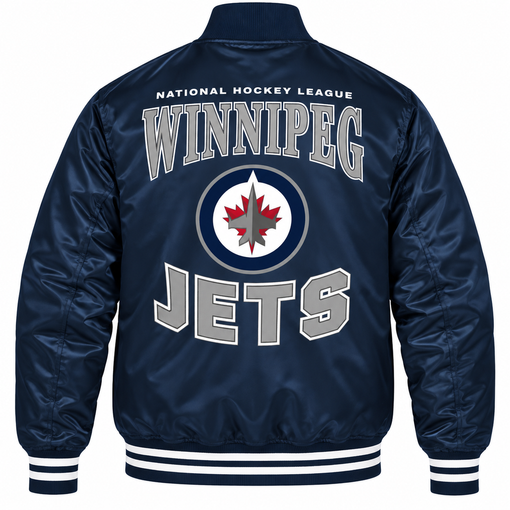 Winnipeg Jets NHL Heavyweight Satin Jacket Back View