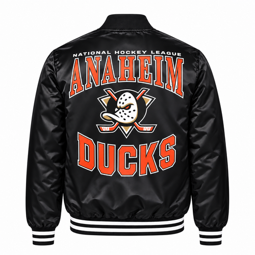 Anaheim Ducks Team Graphics Heavyweight Satin Jacket