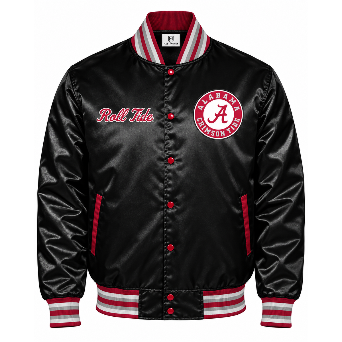 Alabama Crimson Tide Full Snap Heavyweight Satin Jacket