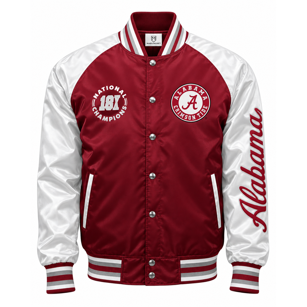 Alabama Crimson Tide Varsity Heavyweight Satin Jacket
