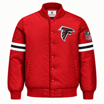 Atlanta Falcons Stripe Sleeve Heavyweight Satin Jacket