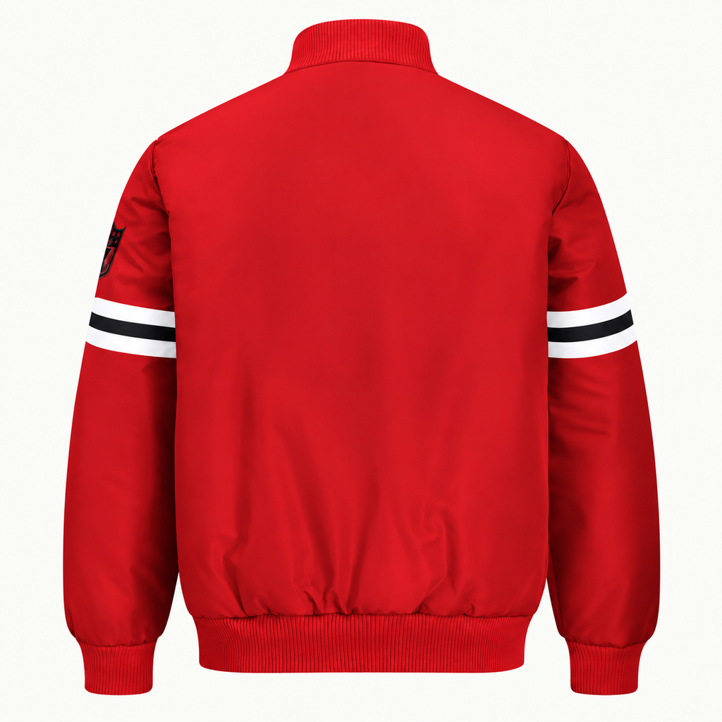 Atlanta Falcons Stripe Sleeve Heavyweight Satin Jacket