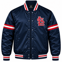St. Louis Cardinals Stripe Sleeves Heavyweight Satin Jacket
